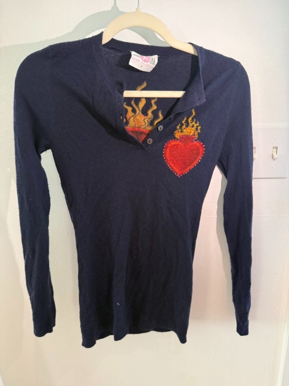 rare ankh royalty cashmere polo "hearts on fire"